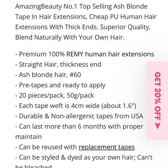 New in box Amazing hair beauty extensions Platinum blonde 16” Amazing deal!! - Picture 11 of 11